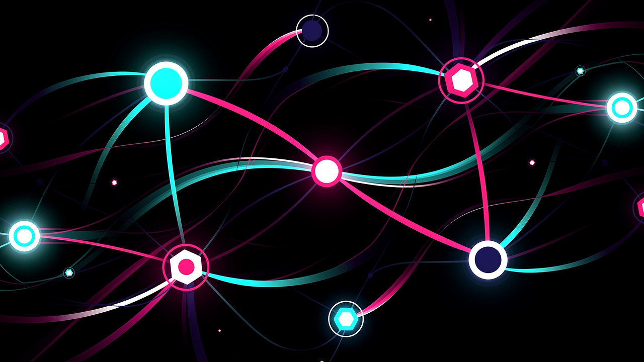 Abstract digital network art representing content strategy planning