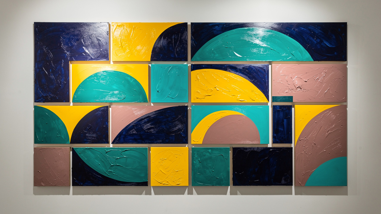 Colorful abstract panels representing different vision board formats